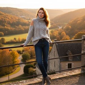 NWT Zara Turtleneck Grey Sweater with shoulder cut out